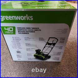 Greenworks 40V 20 Cordless Battery Snow Blower with 5.0Ah Battery & Charger NEW