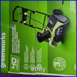 Greenworks 40V 20 Cordless Battery Snow Blower with 5.0Ah Battery & Charger NEW