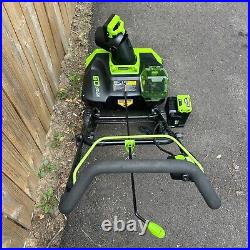 Greenworks 60V Lithium Max 20 in Cordless Snow Blower 2.0 Battery & Charger NEW