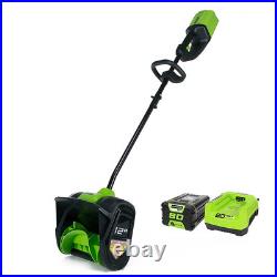 Greenworks 80V 12Cordless Brushless Snow Shovel with 2.0 Ah Battery and R Greenworks 80V 12Cordless Brushless Snow Shovel with 2.0 Ah Battery and R