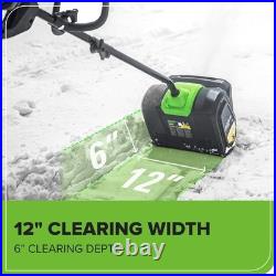 Greenworks 80V 12 Brushless Cordless Snow Shovel 2.0Ah Battery & Charger 80 V