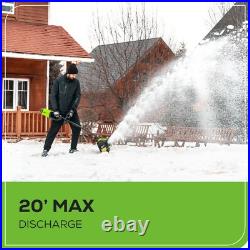 Greenworks 80V 12 inch Cordless Snow Shovel with 2Ah Battery and Rapid Charger