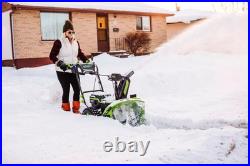 Greenworks 80V 24In Dual Stage Snow Blower With 5Ah Battery 2Pk & Charger Kit Greenworks 80V 24In Dual Stage Snow Blower With 5Ah Battery 2Pk & Charger Kit