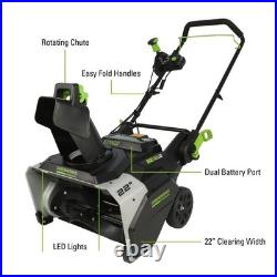 Greenworks 82V 22 Cordless Snow Blower Brushless Dual Battery Port (Tool Only)