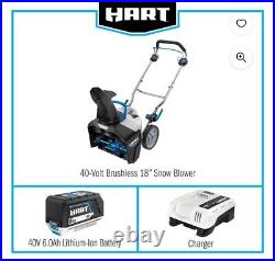 HART 40-Volt 18-Inch Brushless Snow Thrower (1) 40-Volt 6.0 Ah Lithium-Ion Batte