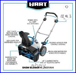 HART 40-Volt 18-Inch Brushless Snow Thrower (1) 40-Volt 6.0 Ah Lithium-Ion Batte