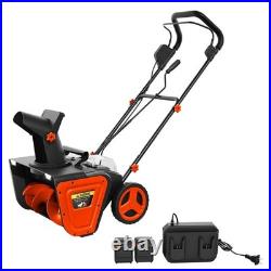 Heavy Duty 40V Cordless Snow Blower, 20 Brushless Motor, 180° Chute, 23 ft
