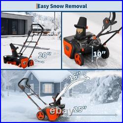 Heavy Duty 40V Cordless Snow Blower, 20 Brushless Motor, 180° Chute, 23 ft