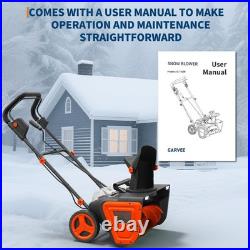 Heavy Duty 40V Cordless Snow Blower, 20 Brushless Motor, 180° Chute, 23 ft