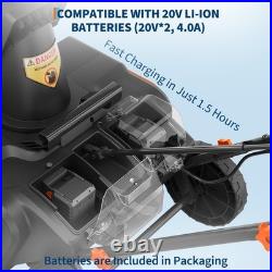 Heavy Duty 40V Cordless Snow Blower, 20 Brushless Motor, 180° Chute, 23 ft