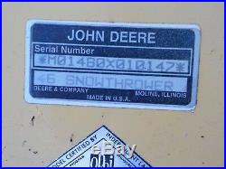John Deere 46 Snowthrower X475 X485 X495 X700 X720 X740 X730 X750 425 445 455