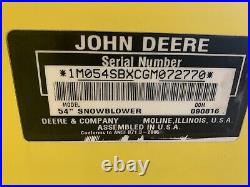 John deere 54 two stage snowblower read Description For Shipping