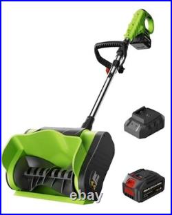 KAFKESC Electric Snow Shovel Cordless 20V 12 4Ah Battery Snow Blower Green