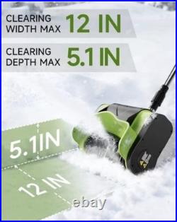 KAFKESC Electric Snow Shovel Cordless 20V 12 4Ah Battery Snow Blower Green