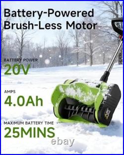 KAFKESC Electric Snow Shovel Cordless 20V 12 4Ah Battery Snow Blower Green