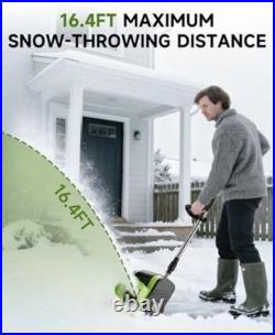 KAFKESC Electric Snow Shovel Cordless 20V 12 4Ah Battery Snow Blower Green