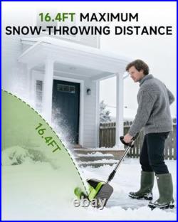 KAFKESC Electric Snow Shovel Cordless 20V 12 4Ah Battery Snow Blower Green