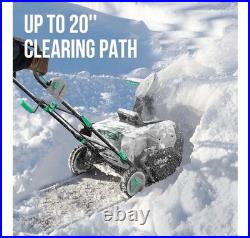 Litheli 2X20V Cordless Snow Blower, 20 Inch Snow Thrower with 4.0Ah Battery