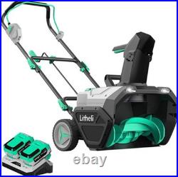 Litheli Battery Single Stage Snow Blower 20 LED Headlights Adjustable Chute
