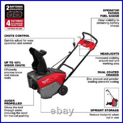 Milwaukee M18 Fuel 21 Inch Auger Propelled Dual Battery Single Stage Snow