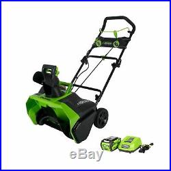 New GreenWorks Cordless 20 Snow Thrower 26272 G MAX 4Ah 40 Volt Battery Charger