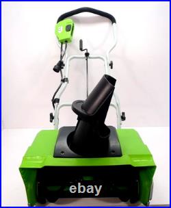 New! Greenworks 20- 12amp Electric Corded Snow Thrower Model 26032