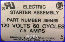 OEM Briggs & Stratton 8HP 120VAC 7.5 AMPS Electric Starter 396469 MADE IN USA