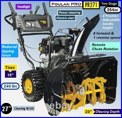 Poulan Pro PR271 Electric Start Snow Blower with Power Steering