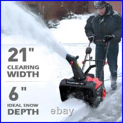 PowerSmart 21-In Electric Snow Blower, 15A Motor, Cored Snow Removal with Light