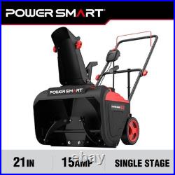 PowerSmart 21-In Electric Snow Blower, 15A Motor, Cored Snow Removal with Light