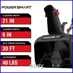 PowerSmart 21-In Electric Snow Blower, 15A Motor, Cored Snow Removal with Light