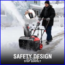 PowerSmart 21-In Electric Snow Blower, 15A Motor, Cored Snow Removal with Light