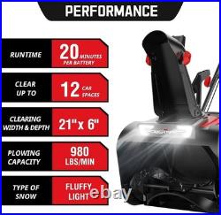 PowerSmart 21-Inch 40V Cordless Snow Blower, 980lbs/m, Brushless Motor, Compact PowerSmart 21-Inch 40V Cordless Snow Blower, 980lbs/m, Brushless Motor, Compact