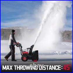PowerSmart 80V 24 Cordless Snow Blower, 45ft Distance, Steel Chute, 6Ah Battery