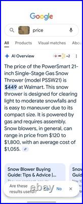 PowerSmart DB7006B 21 inch 212cc Single Stage Gas Powered Push Gasoline Snow