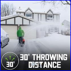 Powersmart Electric Snow Blower 21 In. Corded Snow Blower 15amp Led Light