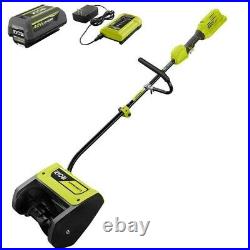 RYOBI 12 in. Cordless Electric One-Stage Snow Shovel with 4.0 Ah Battery & Charger