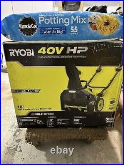 RYOBI 40V Brushless Single-Stage Cordless Snow Blower with Battery, Local Pickup