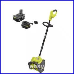 RYOBI ONE+ 18V 10 Cordless Electric Snow Shovel with 4.0 Ah Battery & Charder