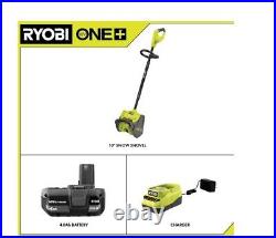 RYOBI ONE+ 18V 10 Cordless Electric Snow Shovel with 4.0 Ah Battery & Charder