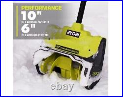 RYOBI ONE+ 18V 10 Cordless Electric Snow Shovel with 4.0 Ah Battery & Charder