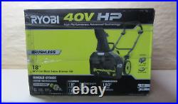 RYOBI RY40809 40V HP Brushless 18 in. Single-Stage Cordless Electric Snow Blower