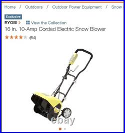 Ryobi (16) 10-Amp Electric Snow Blower New