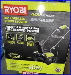 Ryobi 20in. 40V Single Stage Brushless Cordless Electric Snow Blower (RY40850)