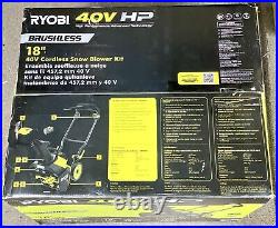 Ryobi 40V 18 1-Stage Cordless Snow Blower Kit with Battery & Charger RY40890