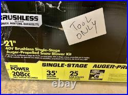 Ryobi 40V 21 Single-Stage Auger-Propelled Snow Blower (Tool Only)