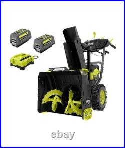Ryobi 40V Two Stage Cordless Snow Blower 22in withBattery & Charger