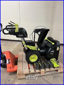 Ryobi Cordless Electric Snow Blower 24in Self Propelled 4x 6ah Batteries RY40807