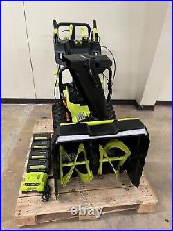 Ryobi Cordless Electric Snow Blower 24in Self Propelled 4x 6ah Batteries RY40807