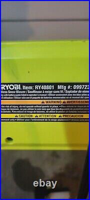 Ryobi Electric Snow Blower 40V Charger And Two Lithium Batteries Tested And Work